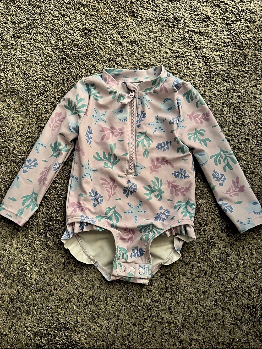 Carter's Just One You Sea Life Long Sleeve Rash Guard One Piece Swimsuit 12M